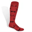 Flat Knit Cotton Knee High Dress Socks With All Over Design | https://www.bestnamebadges.com