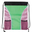 Dual Color Drawstring Bag w/ Two Water Bottle Holder | https://www.bestnamebadges.com