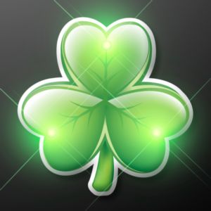 Irish Shamrock Blinky LED Lapel Pins