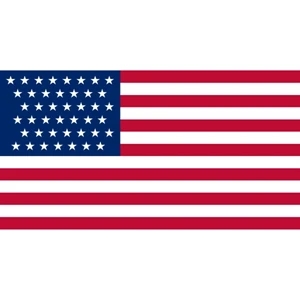 Historical US 43 Stars Flag | https://www.bestnamebadges.com
