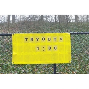 Yellow Vinyl Changeable Letter Banner - 3' x 6' | https://www.bestnamebadges.com