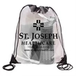 Everest Tall Clear Drawstring Cinch Pack Backpack | https://www.bestnamebadges.com
