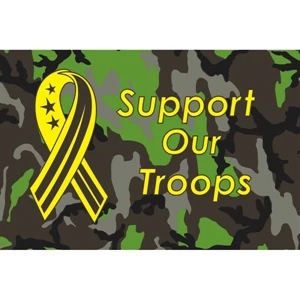 Support Our Troops Car Flag - Camouflage | https://www.bestnamebadges.com