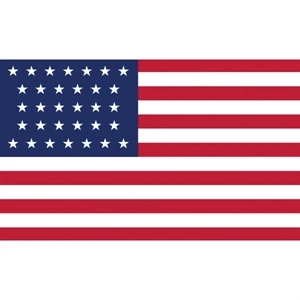 Historical US 32 Stars Flag | https://www.bestnamebadges.com