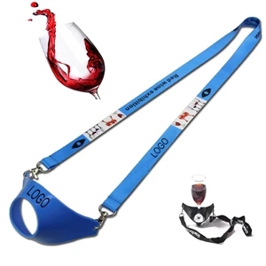 Polyester Wine Cup Party Anniversary Lanyard