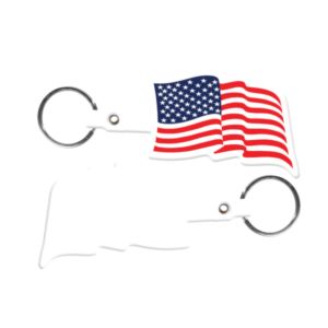U.S. Flag Shape Flexible Key Tag with Keyring