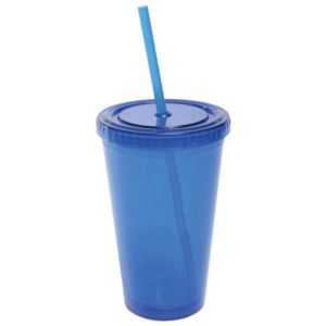 16 oz Acrylic Tumbler with Lid and Straw