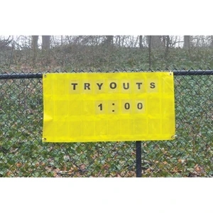 Yellow Vinyl Changeable Letter Banner - 4' x 6' | https://www.bestnamebadges.com