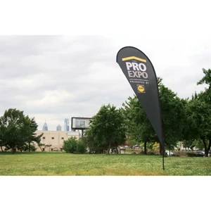 Custom Screen Sublimation Teardrop Flags 6.5' x 3' | https://www.bestnamebadges.com