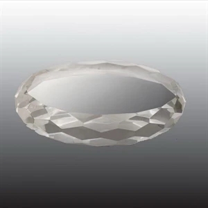 Oval Crystal Facet Paperweight