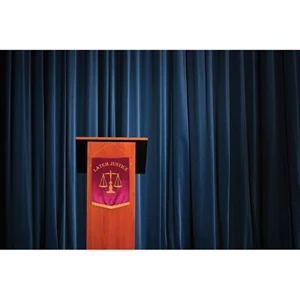 Podium Banner - Class D Applique & Embroidered 3.5' x 5' | https://www.bestnamebadges.com