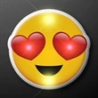 Heart Eyes Emoji LED Blinking Pins | https://www.bestnamebadges.com