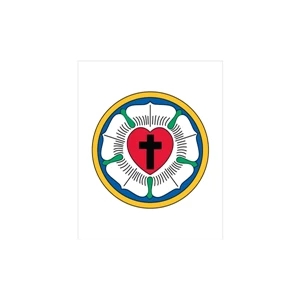 Religious Stick Flag - Lutheran Rose | https://www.bestnamebadges.com