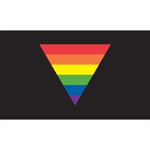 Black Rainbow Tri. Stick Flag | https://www.bestnamebadges.com