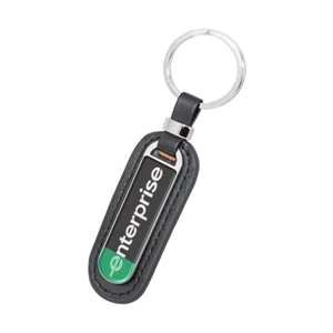 Leatherette Metal Keychain-Full Color