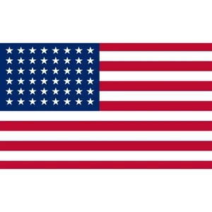 Historical US 48 Stars Flag | https://www.bestnamebadges.com