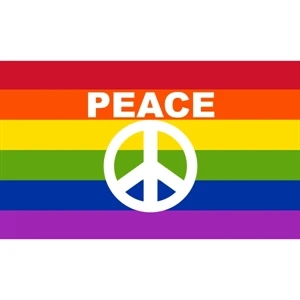 Peace with sign Stick Flag | https://www.bestnamebadges.com