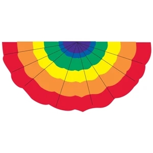 Rainbow Pleated Full Fan | https://www.bestnamebadges.com