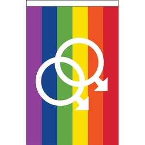 Double Male Deluxe Garden Flag | https://www.bestnamebadges.com