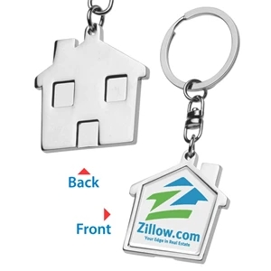House Shaped Metal Keychain