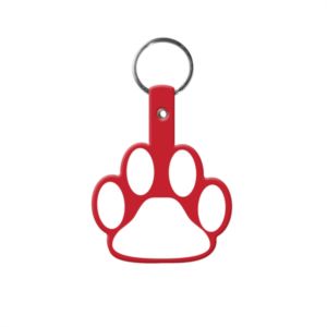 Paw Shape Flexible Key Tag with Keychain