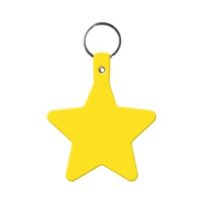 Star Key Tag with Split Ring Keychain