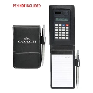 Leatherette Pocket Jotter with Calculator Memo Pad