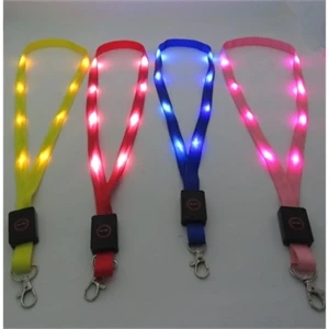 Polyester Nylon LED Lanyard Badge Holder