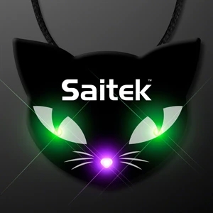Spooky Cat Eyes Necklace, LED Halloween Jewelry
