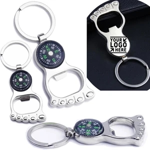 Bottle Opener Keychain with Compass