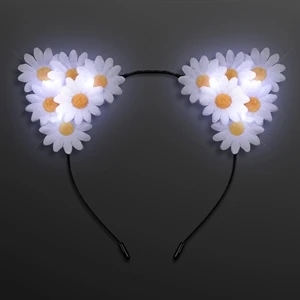 Daisy Flower Cat Ears, Light Up Headband