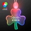 Acrylic Big Shamrock Shape Necklace with LED | https://www.bestnamebadges.com