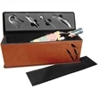 Brown Leatherette Single Wine Box w/ Tools | https://www.bestnamebadges.com