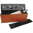 Brown Leatherette Single Wine Box w/ Tools | https://www.bestnamebadges.com