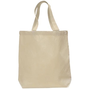 Q-Tees™ Canvas Tote Color Handles Bag | https://www.bestnamebadges.com