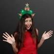 LED Sparkling Christmas Tree Headband | https://www.bestnamebadges.com