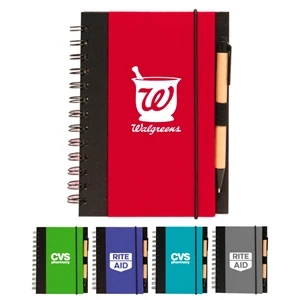 Union Printed, Eco Spiral Notebook Journal w/ Pen,