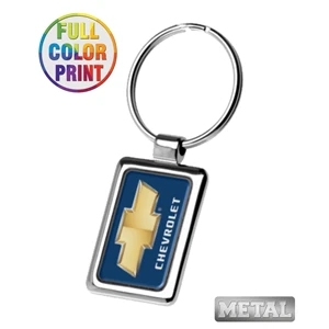 Rectangle Shaped Metal Keychain