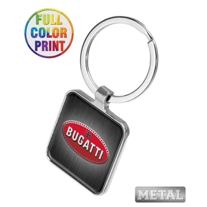 Square Shaped Metal Keychain