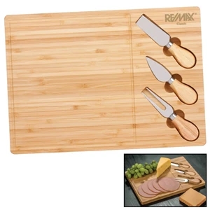 Astor Bamboo Cheese Board Knife Set | https://www.bestnamebadges.com