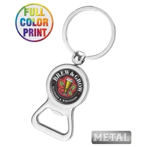 Metal Bottle Opener Keychain-Full Color