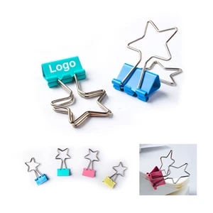 Star Shape Metal Binder Clips Memo