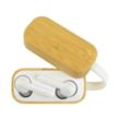 Truly Wireless Earbuds with Bamboo Charging Case | https://www.bestnamebadges.com