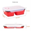 Silicone Folding 3-Compartment Lunch Box With Spoon | https://www.bestnamebadges.com