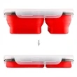 Silicone Folding 3-Compartment Lunch Box With Spoon | https://www.bestnamebadges.com