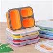 Silicone Folding 3-Compartment Lunch Box With Spoon | https://www.bestnamebadges.com
