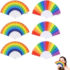 Folding Rainbow Hand Held Fan