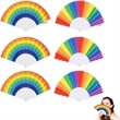 Folding Rainbow Hand Held Fan | https://www.bestnamebadges.com