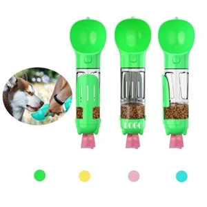 Dog Pet Travel Water Bottle Dispenser With Food Container