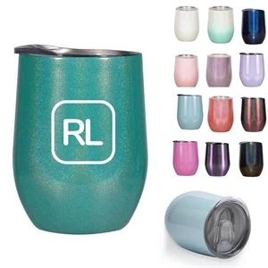 12 Oz Rainbow Insulated Wine Tumbler With Lid